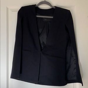 Black Bcbg Upas Cape Blazer Coat Jacket